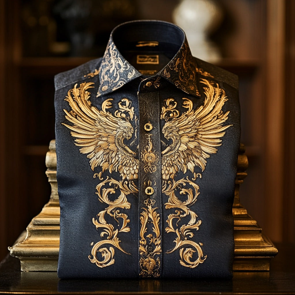 Men's Luxe Satin Long Sleeve Shirt
