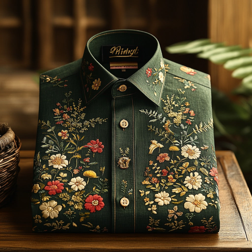 Men's Luxe Satin Long Sleeve Shirt