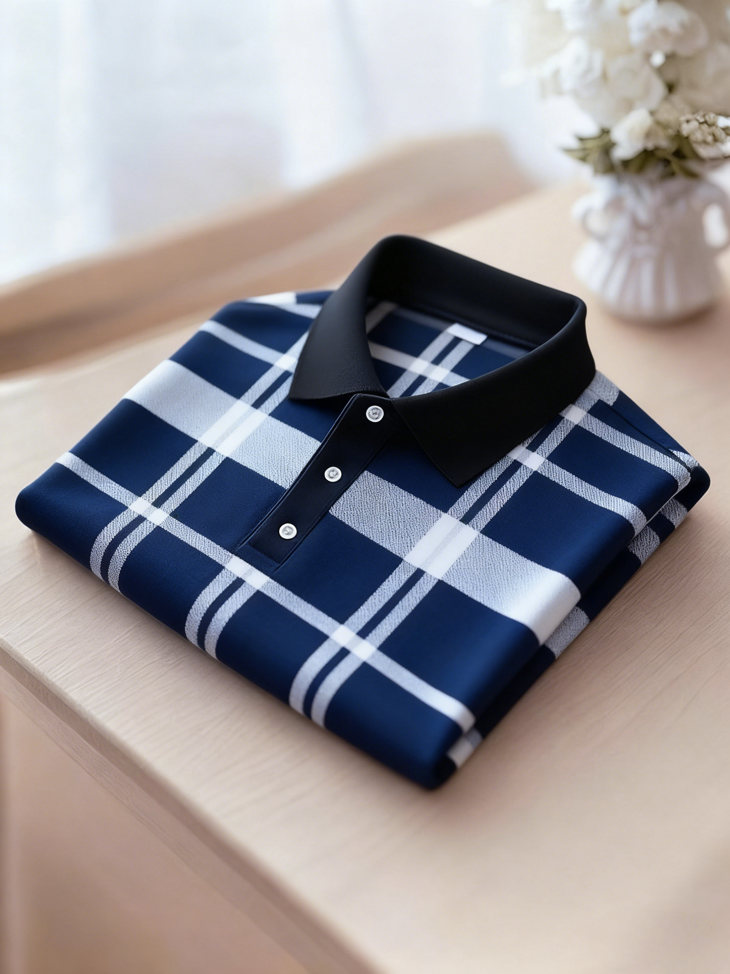 Men's Classic Business Button Short Sleeve Polo Shirt