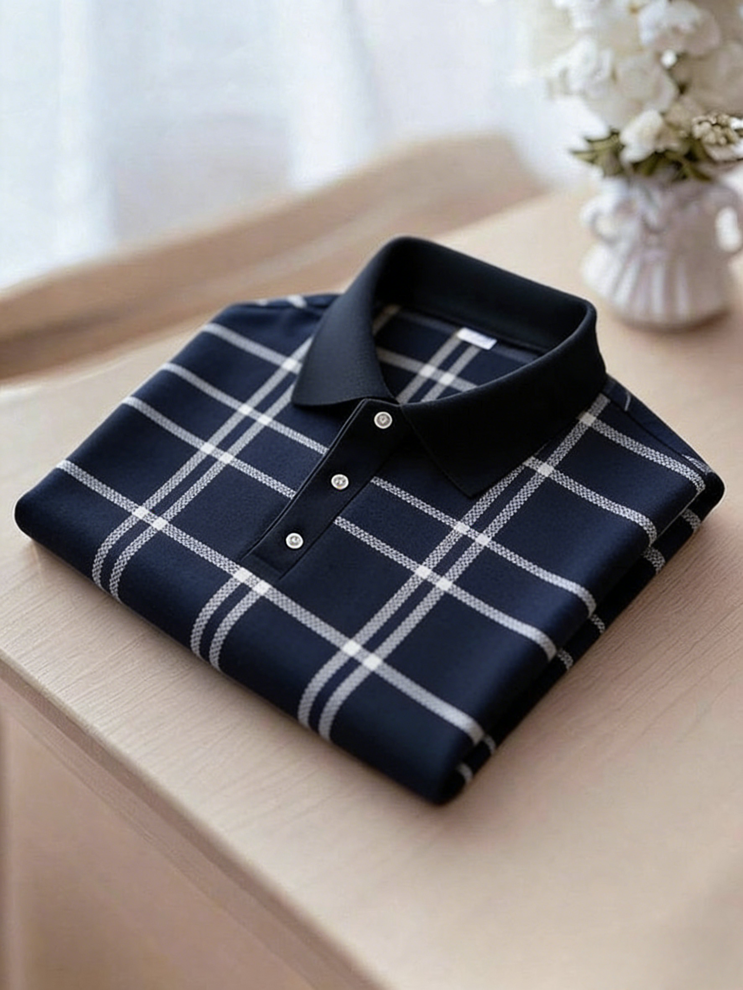 Men's Classic Business Button Short Sleeve Polo Shirt