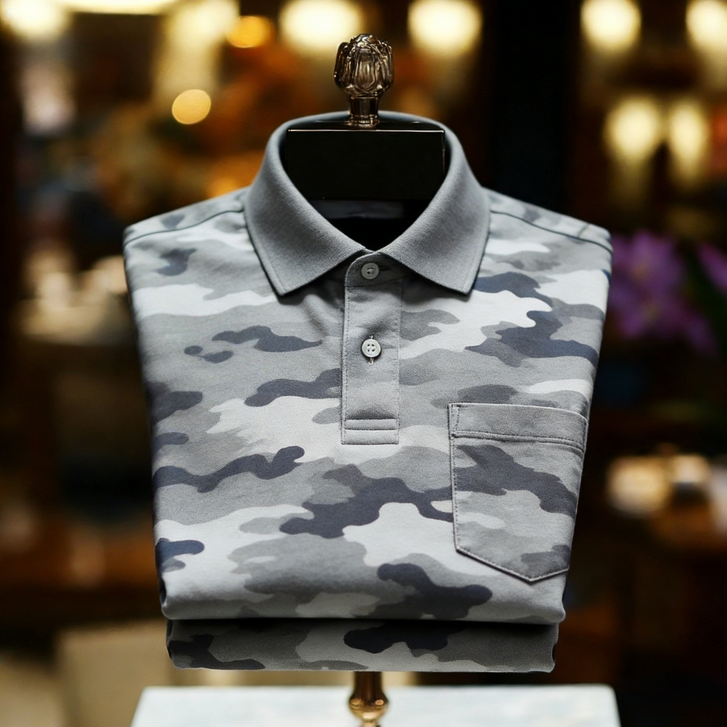 Men's Classic Business Button Short Sleeve Polo Shirt