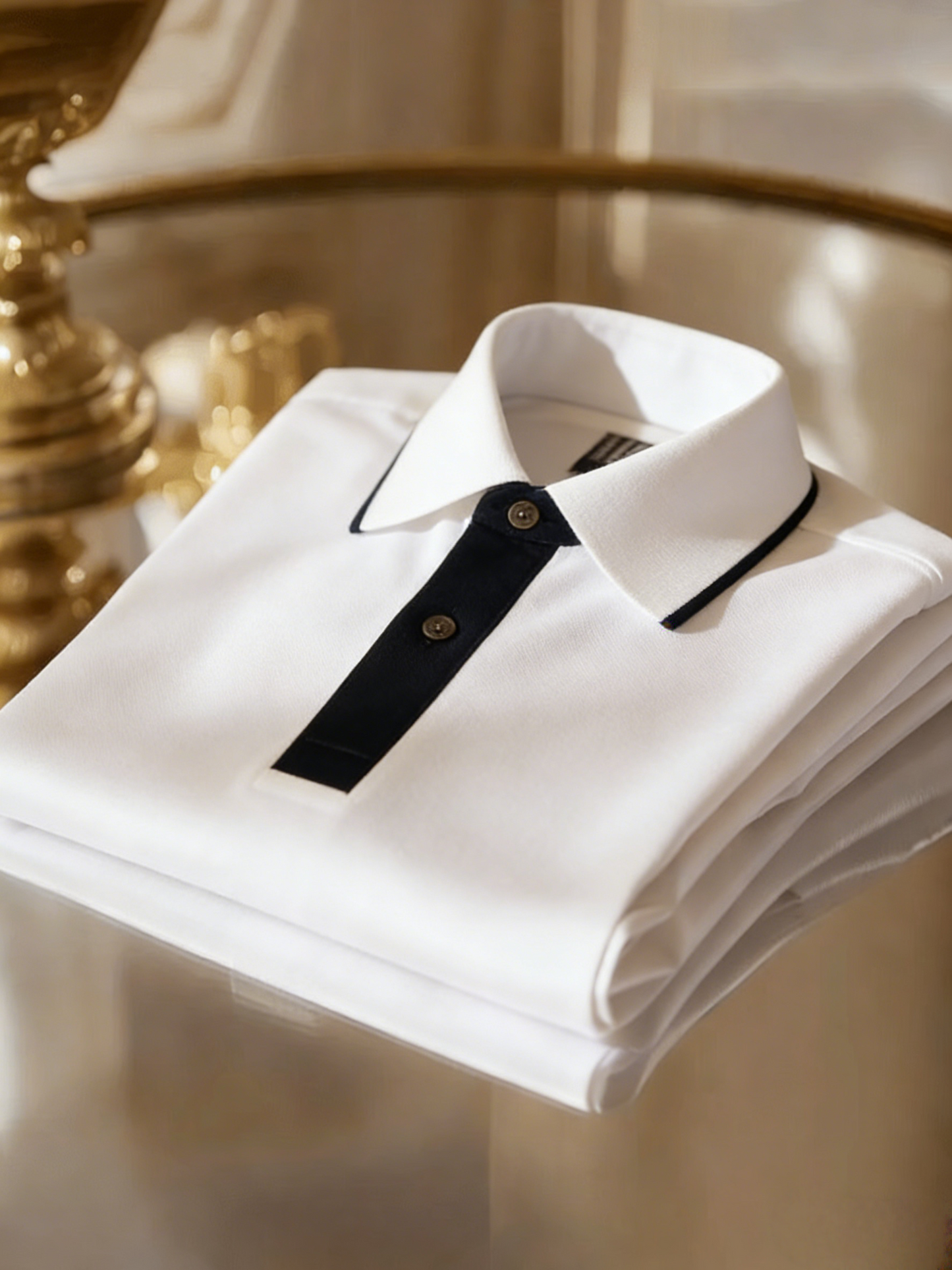 Men's Classic Business Button Short Sleeve Polo Shirt