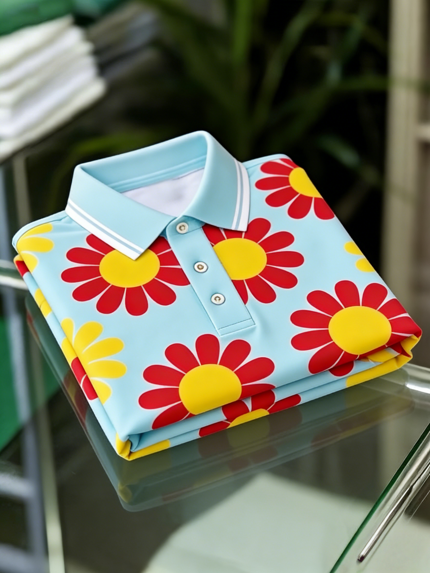 Men's Classic Business Button Short Sleeve Polo Shirt