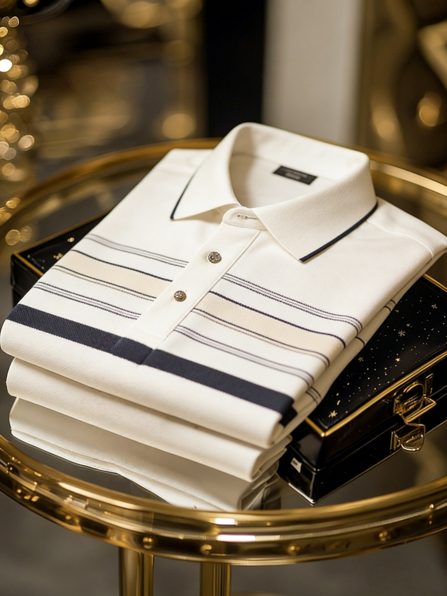 Men's Classic Business Button Short Sleeve Polo Shirt
