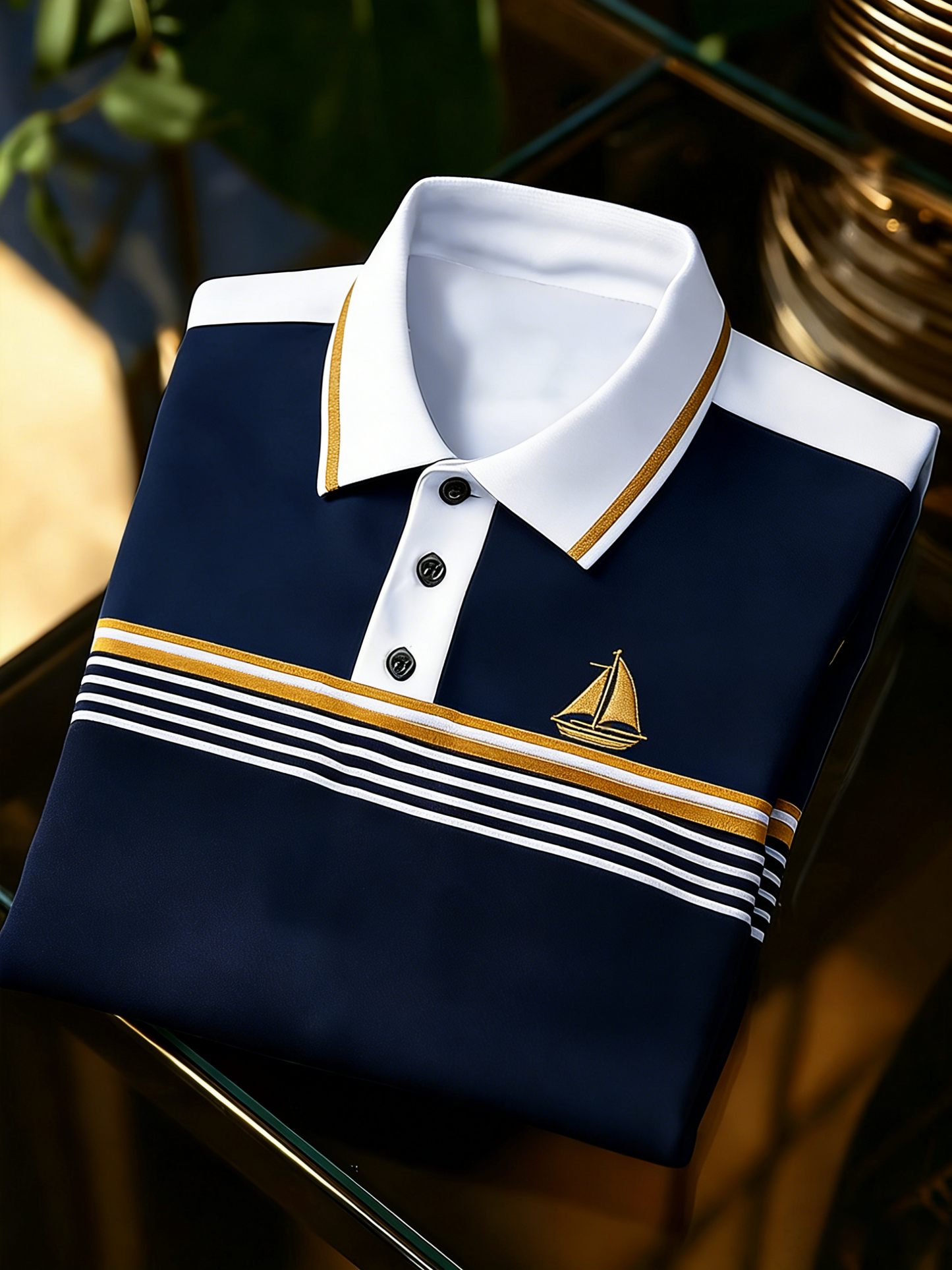 Men's Classic Business Button Short Sleeve Polo Shirt