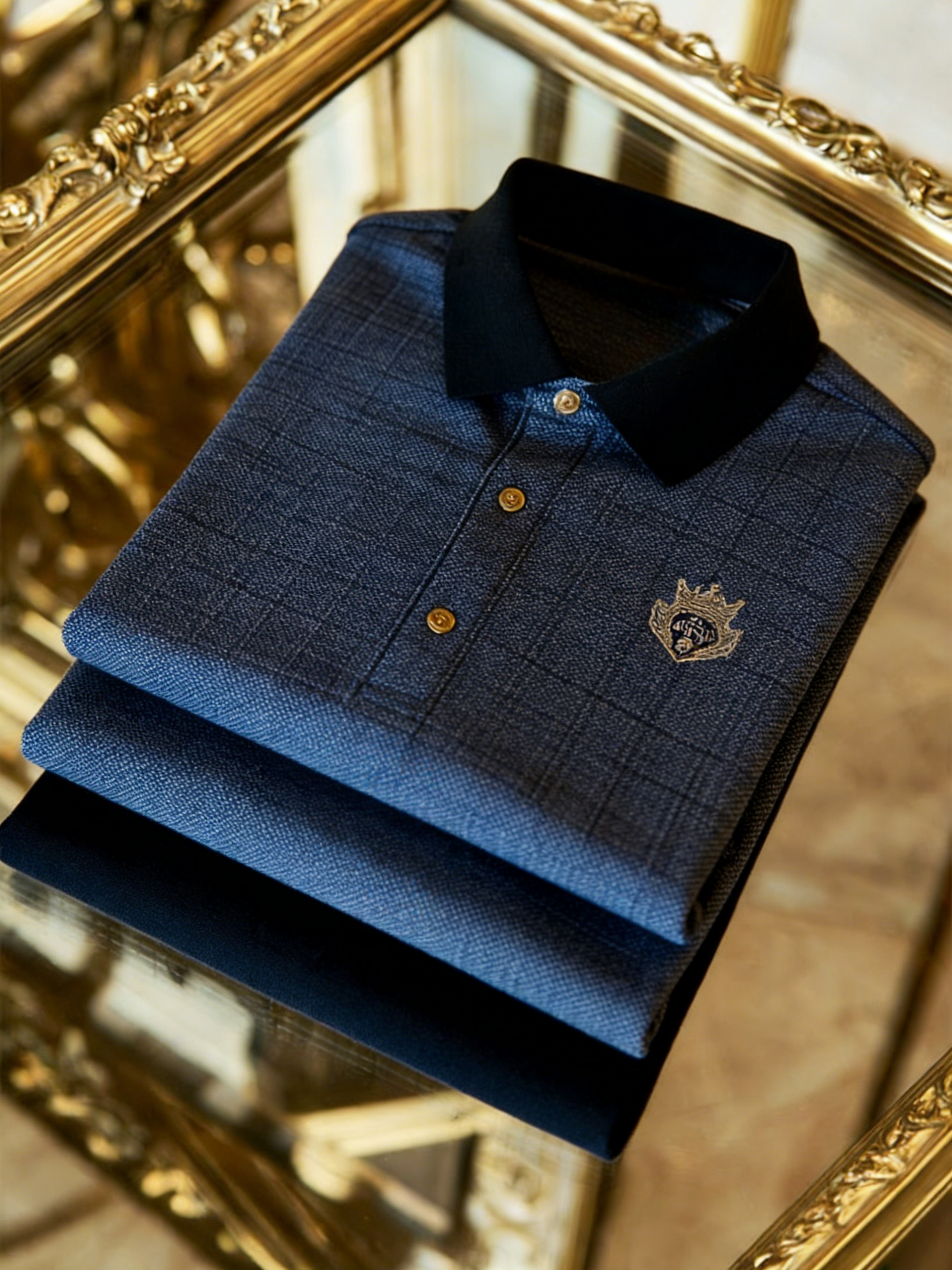 Men's Classic Business Button Short Sleeve Polo Shirt