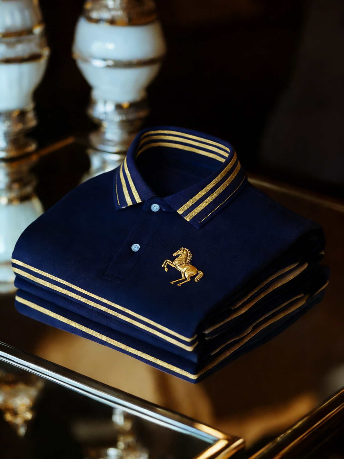 Men's Classic Business Button Short Sleeve Polo Shirt