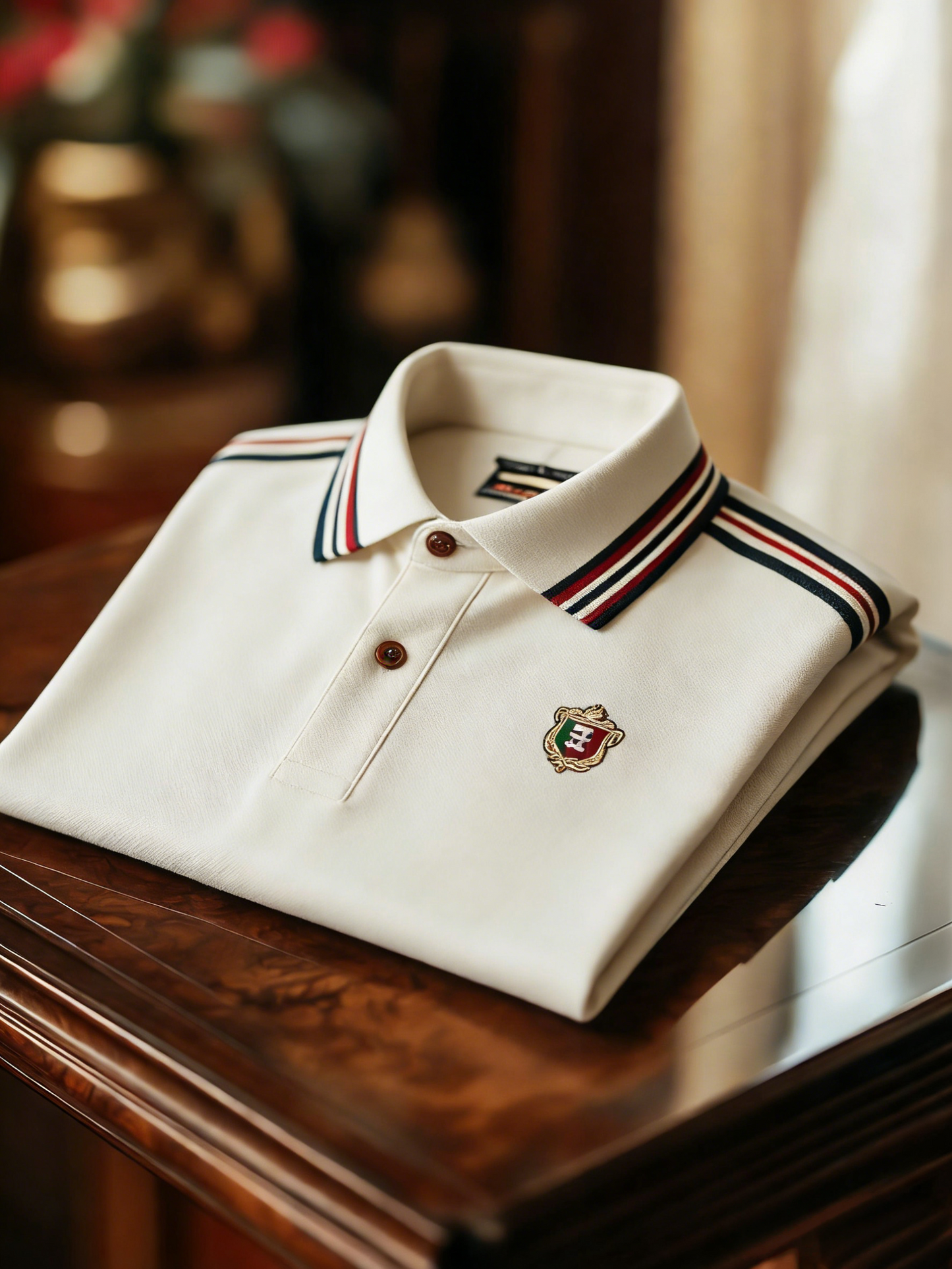 Men's Business Style Print Short Sleeved Polo Shirt