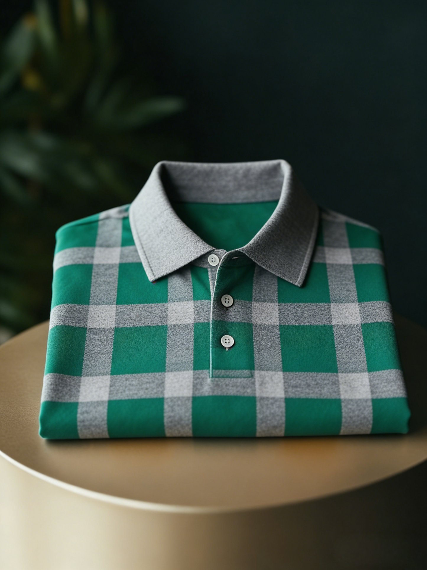 Men's Business Style Print Short Sleeved Polo Shirt