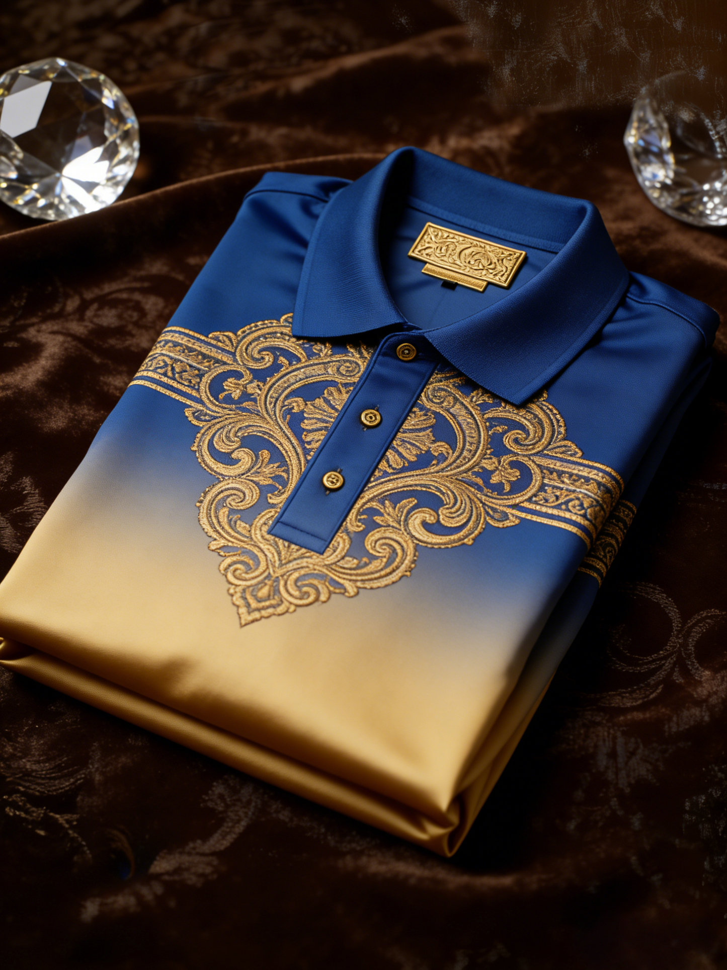 Men's Business Style Print Short Sleeved Polo Shirt