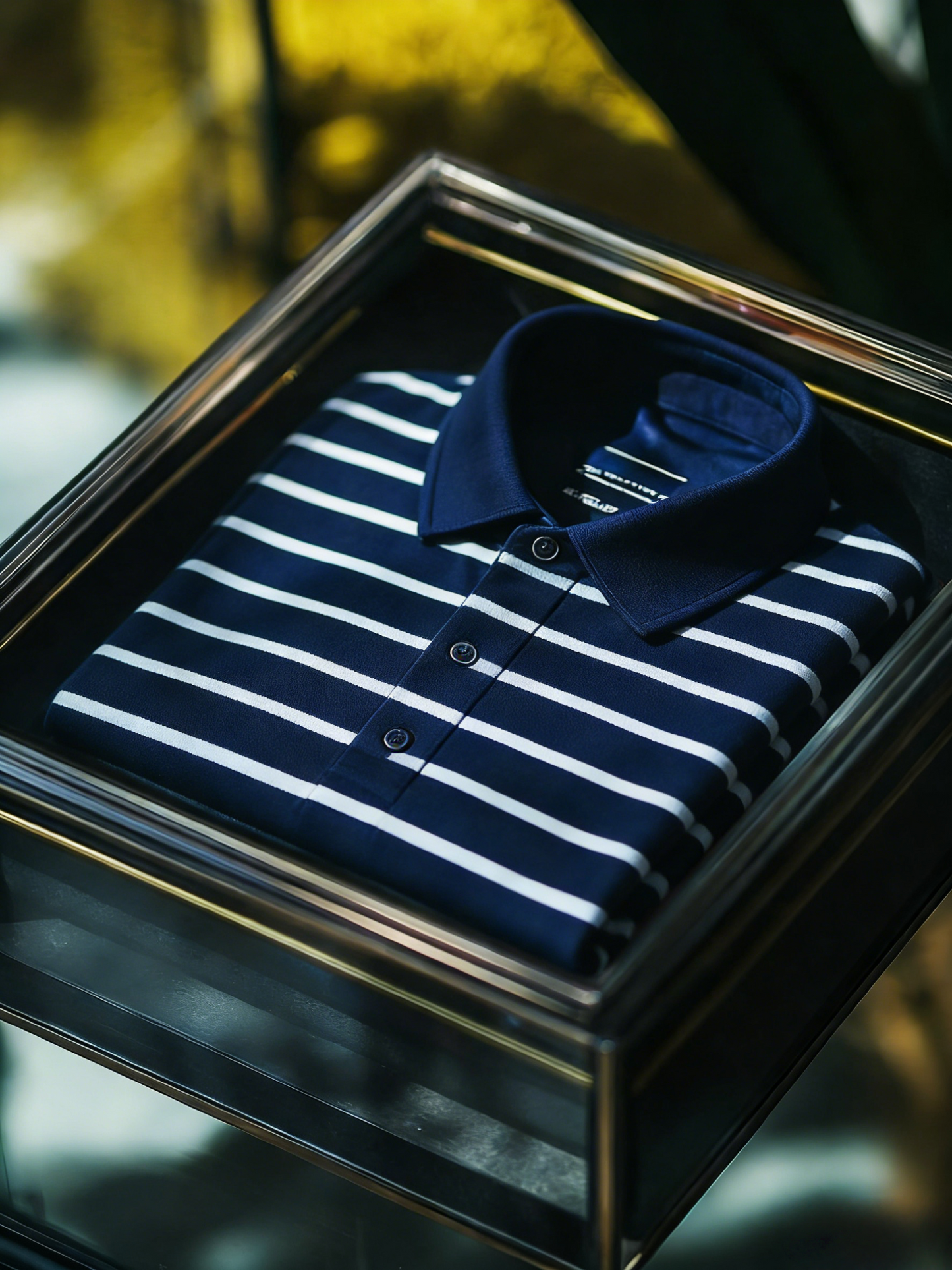 Men's Business Style Print Short Sleeved Polo Shirt