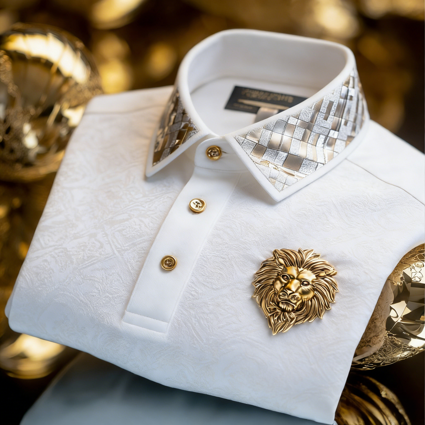 Men's Business Style Print Short Sleeved Polo Shirt