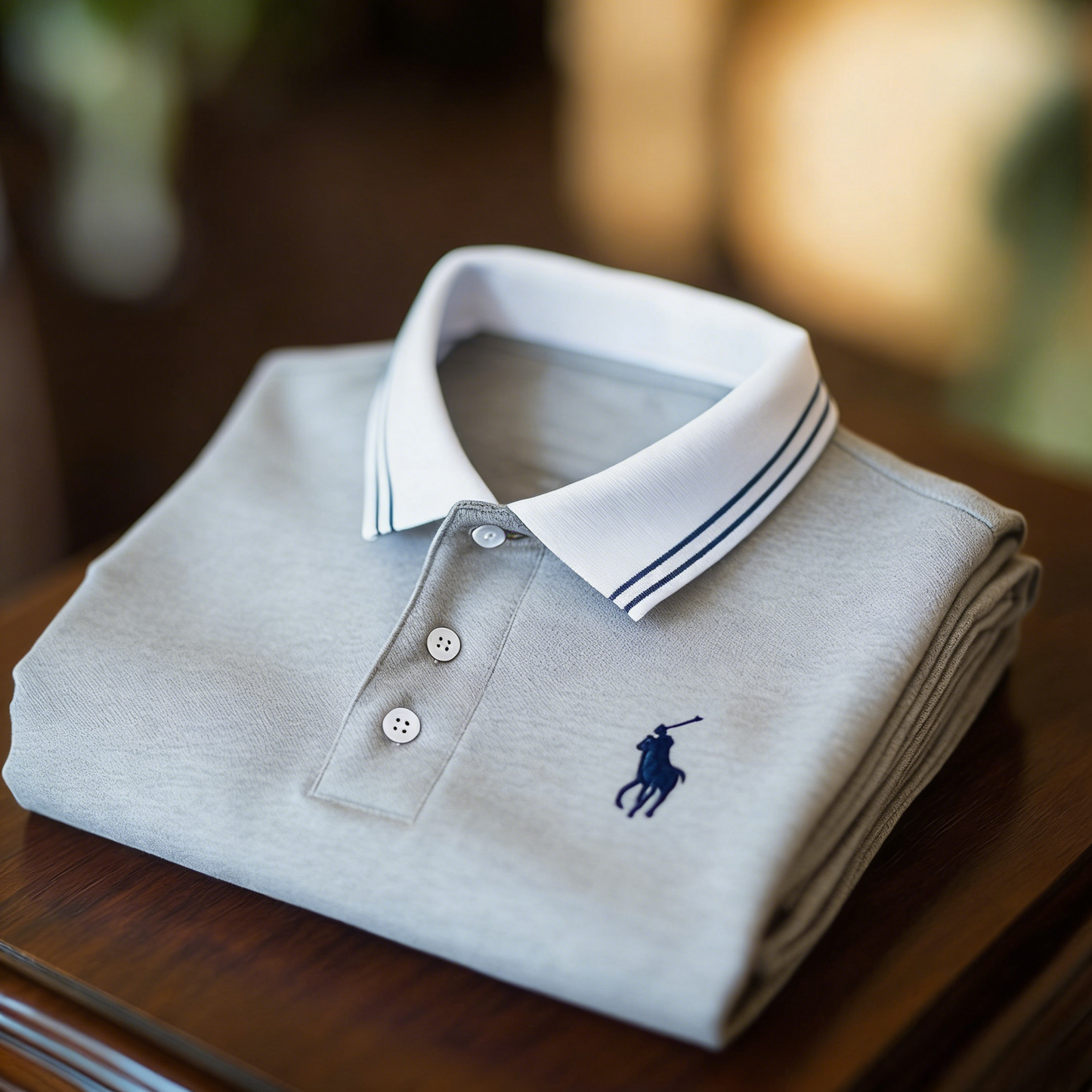 Men's Business Style Print Short Sleeved Polo Shirt