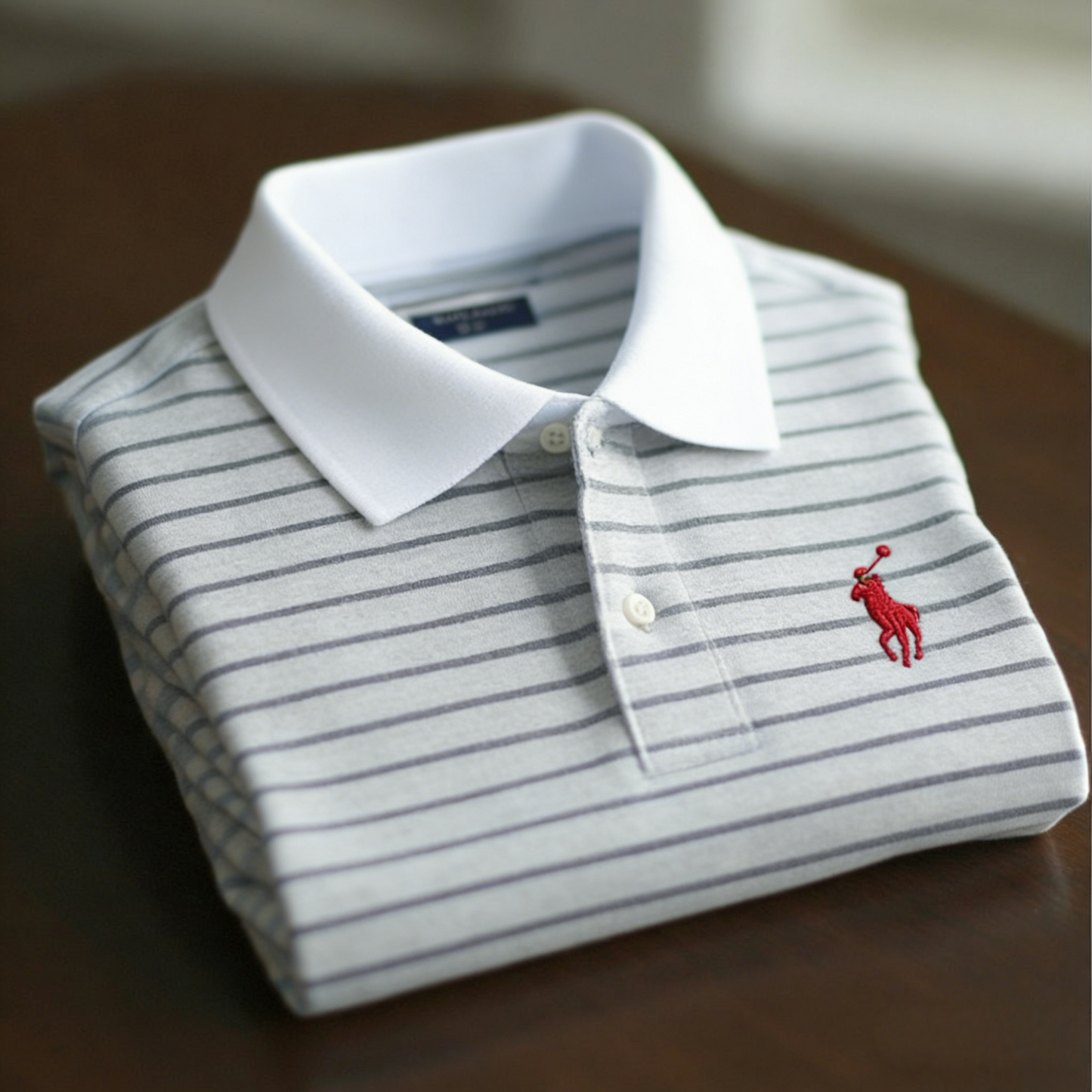 Men's Business Style Print Short Sleeved Polo Shirt