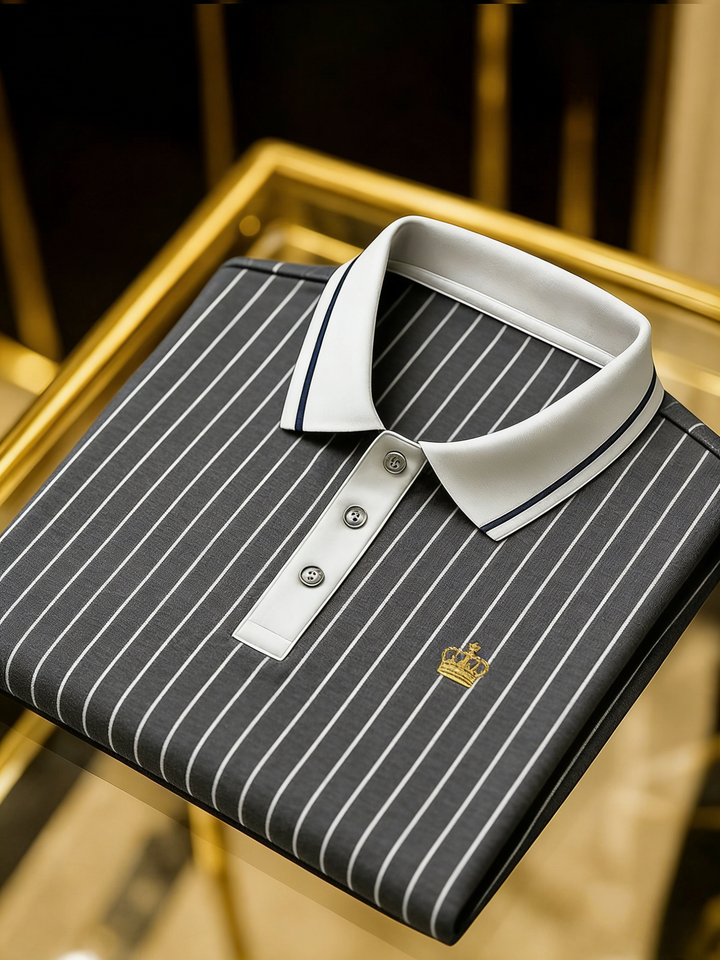 Men's Business Casual Button Short Sleeve Polo Shirt