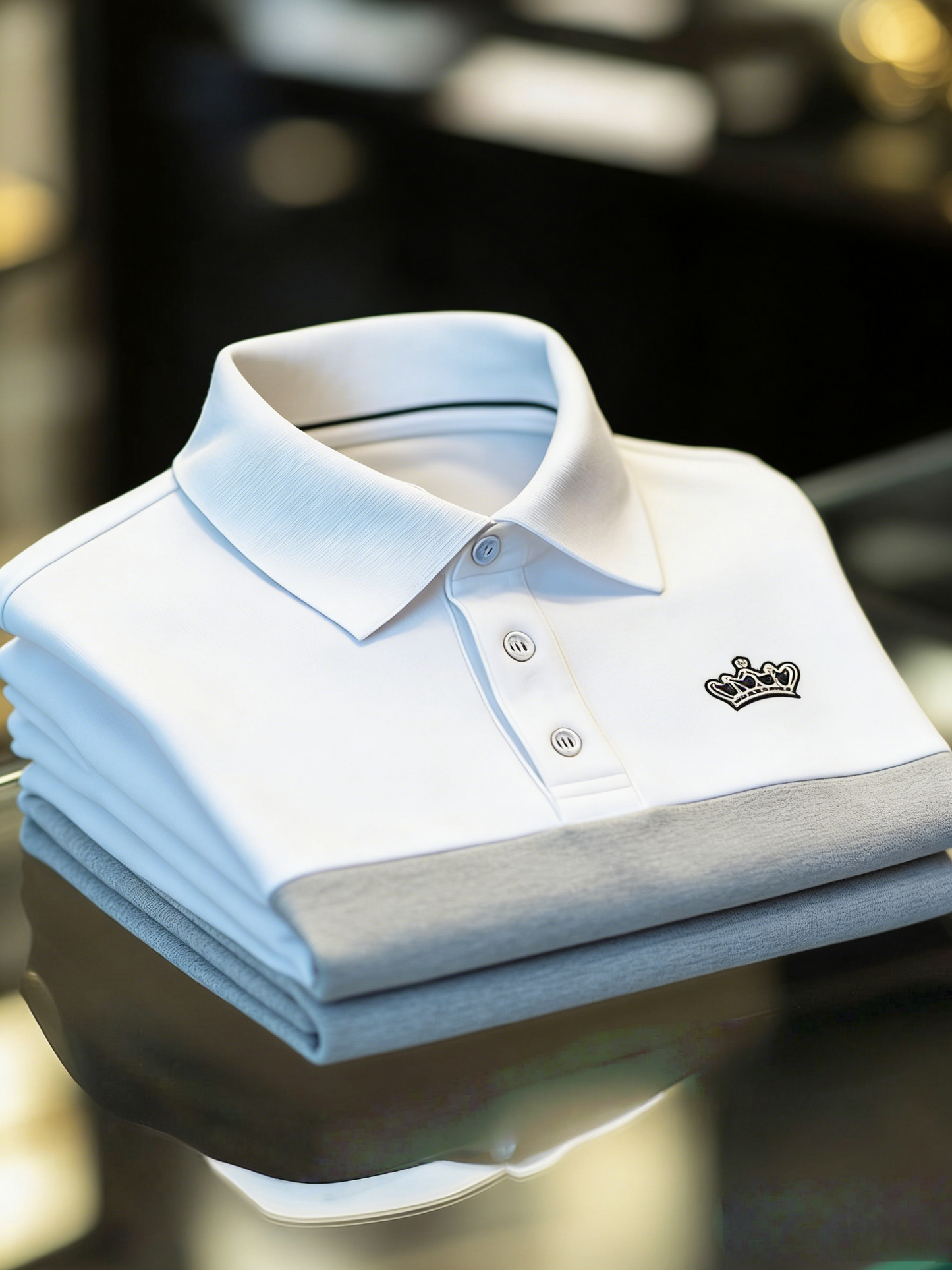 Men's Business Casual Button Short Sleeve Polo Shirt
