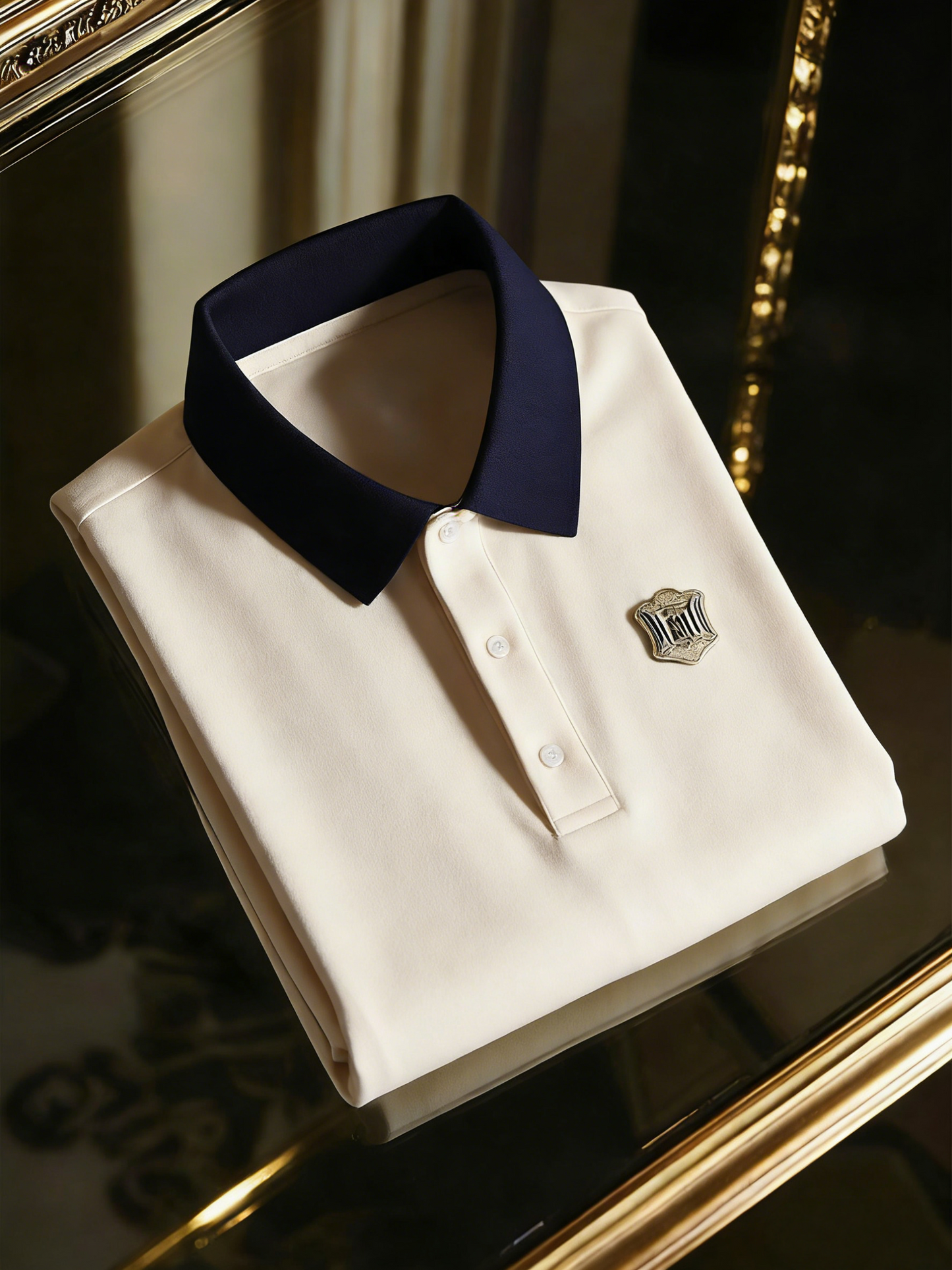 Men's Business Casual Button Short Sleeve Polo Shirt