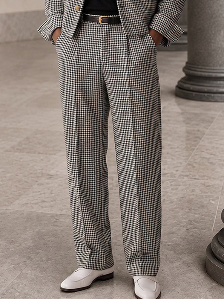 Vintage Gentleman Houndstooth Suit Set