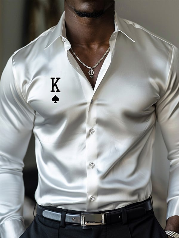 Men's Street Style Business Striped Printed Long Sleeve Shirt