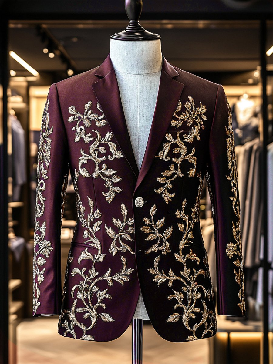 Men's Vintage Casual Paisley Blazer