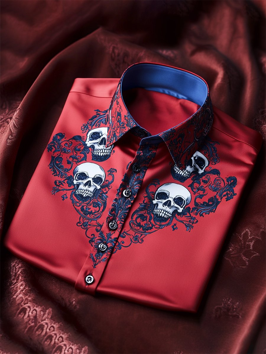 Men's Luxe Satin Long Sleeve Shirt