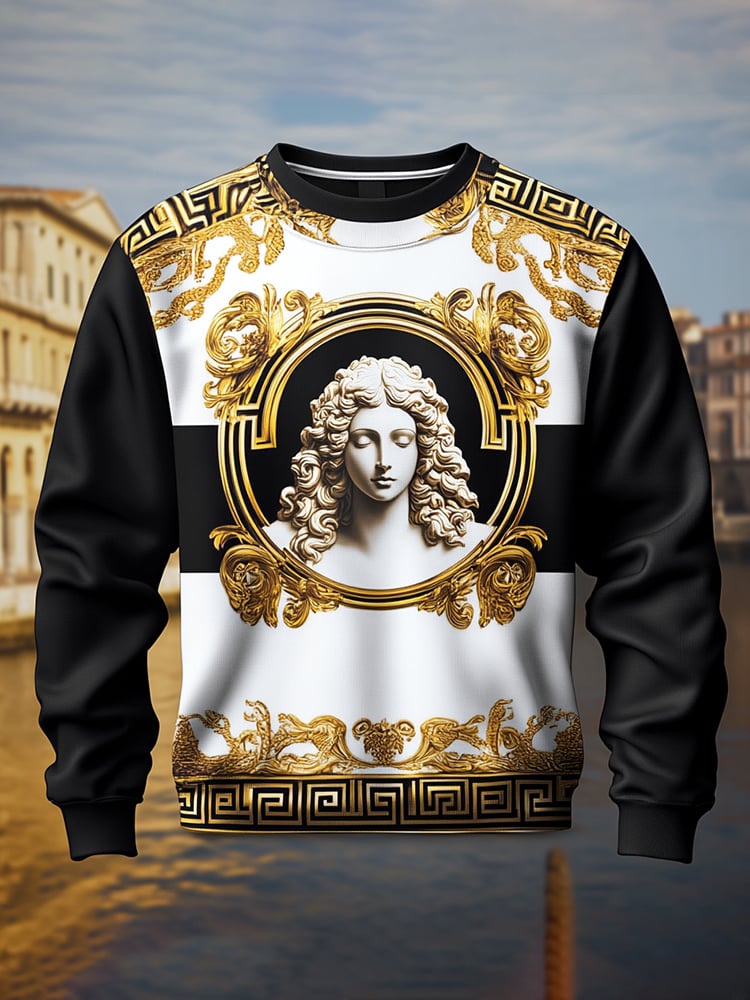 Men's Luxury Print Crew Neck Sweatshirt