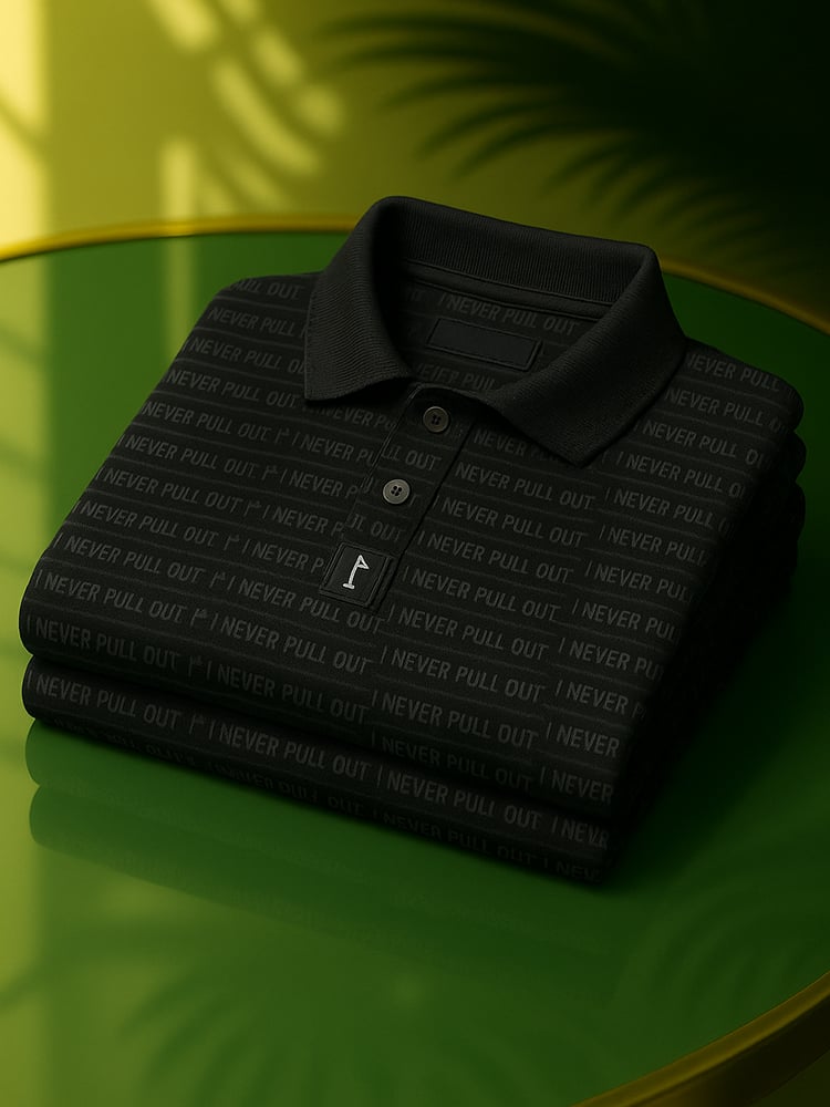 Men's Classic Business Old Money Button Short Sleeve I Never Pull Out Polo Shirt