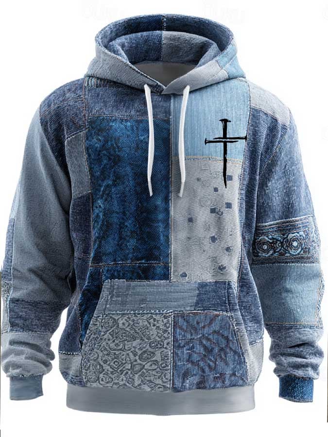 Men's Faith Print Long-Sleeve Hooded Sweatshirt