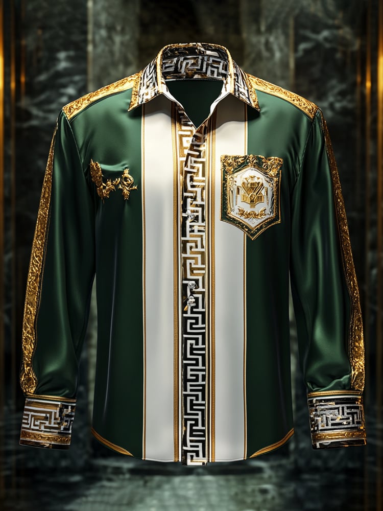 Men's Satin Luxe Long Sleeve Button Down Shirt