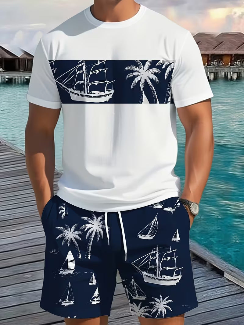 2026 Men's Short-Sleeved T-Shirt and Shorts Set
