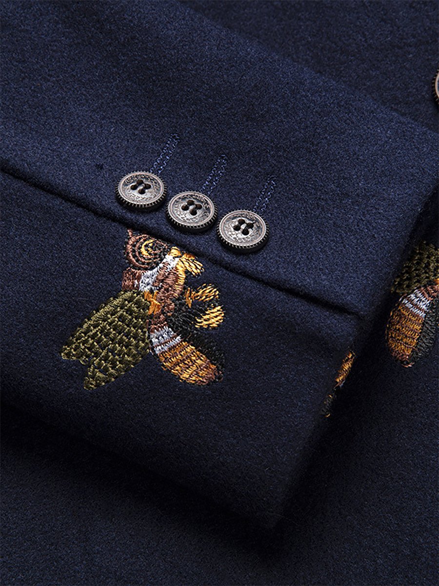 Men's Business Casual Embroidered Suit Jacket