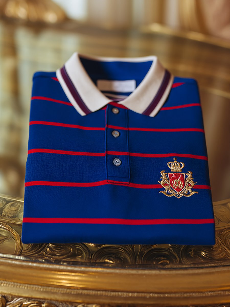 Men's Business Casual Button Short Sleeve Polo Shirt