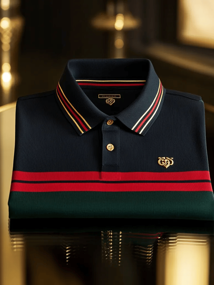 Men's Vintage Business Long Sleeve Polo Shirt