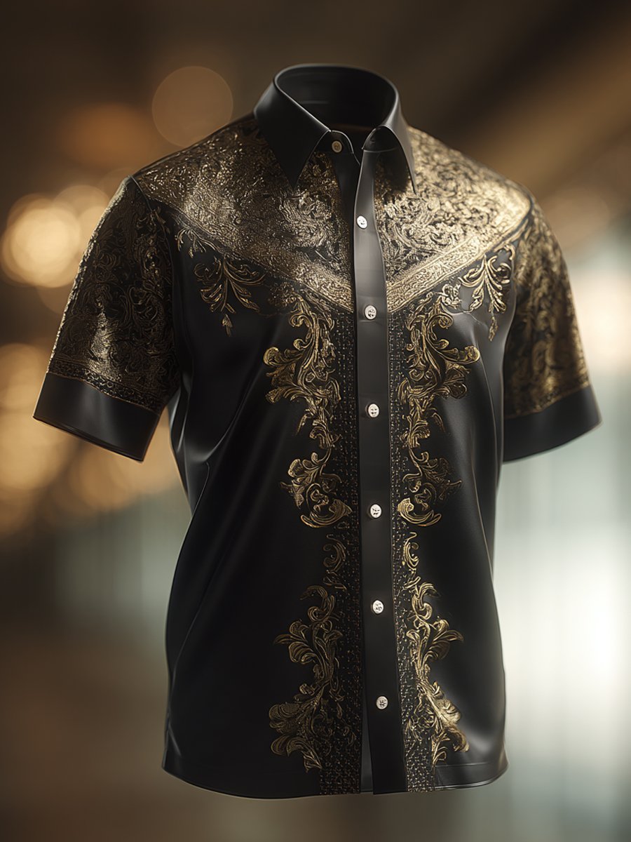 Men's Luxury Business Casual Lapel Short Sleeve Shirt