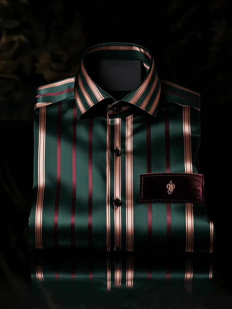 Men's Elegant Romantic Striped Long Sleeve Shirt