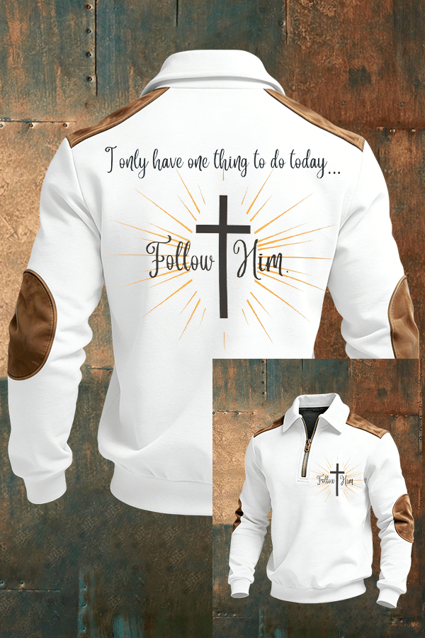 Men's Retro Sweatshirt With Print Of Faith-Fast Shipping