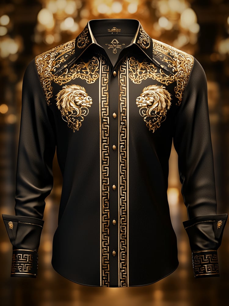Men's Satin Luxe Long Sleeve Button Down Shirt