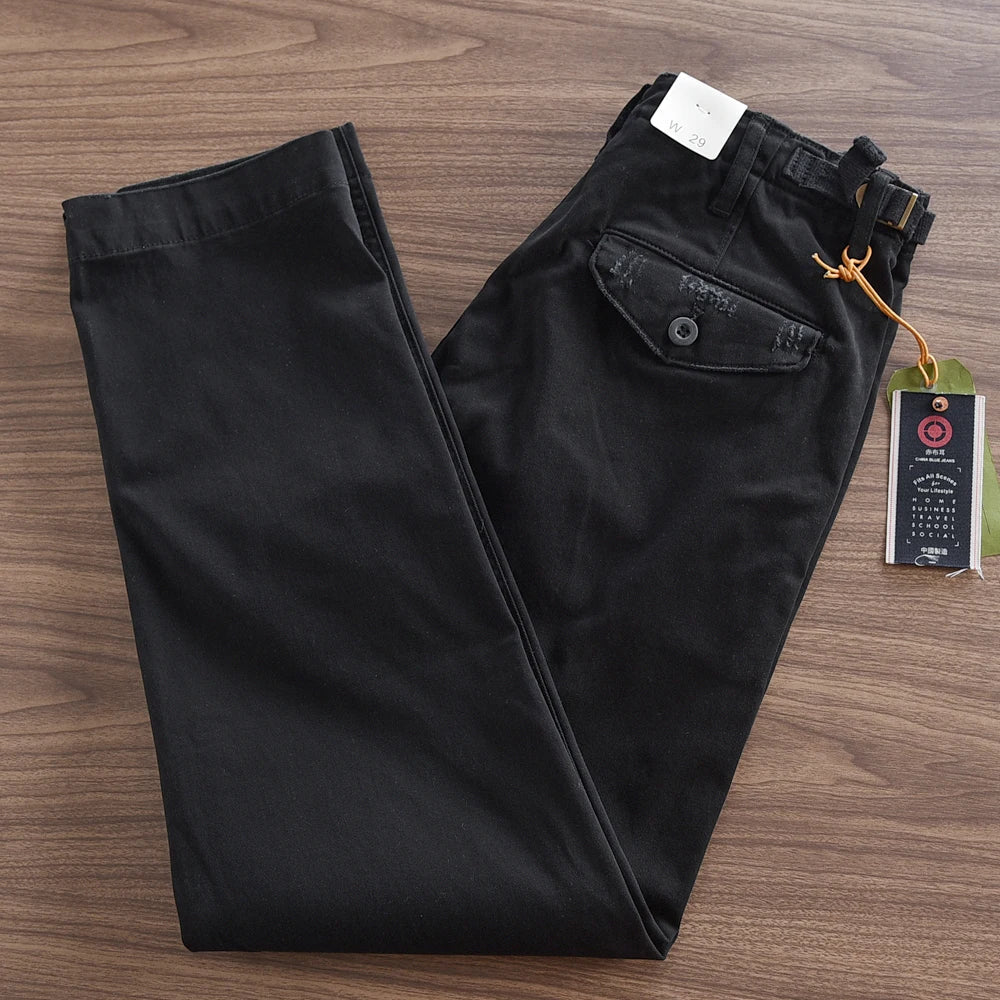 American retro woven cargo pants