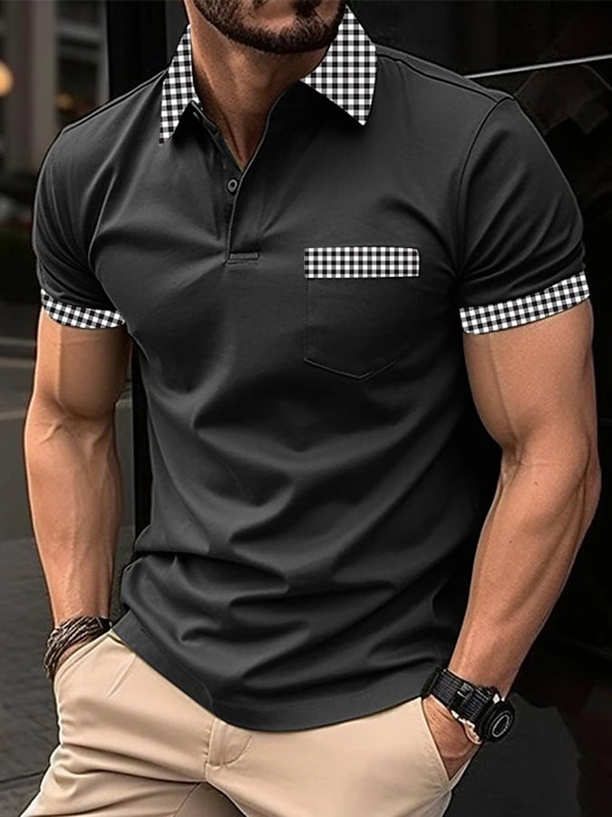 Men'S Casual Color Contrast Polo