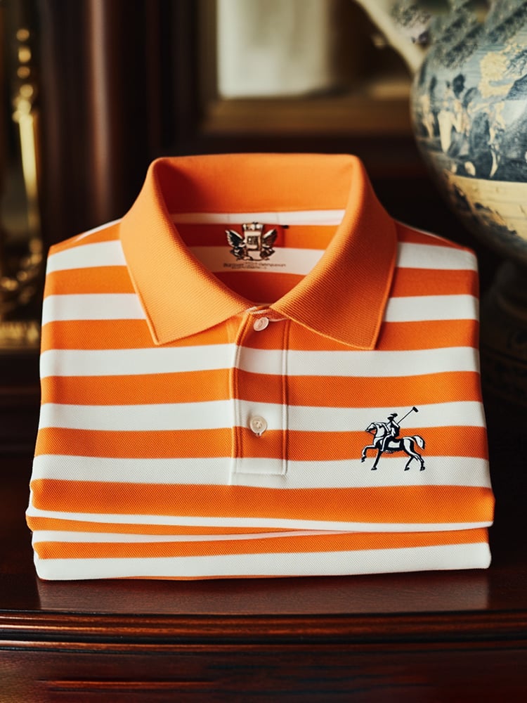 Men's Classic Business Logo Button Short Sleeve Polo Shirt