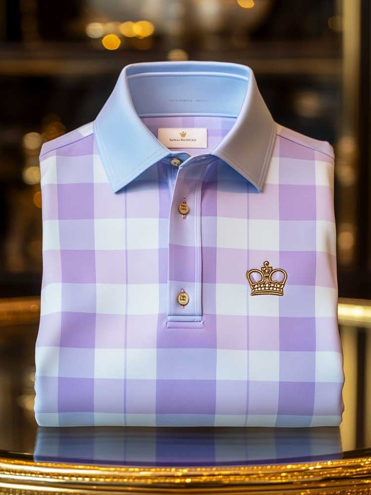 Men's Classic Business Logo Button Short Sleeve Polo Shirt