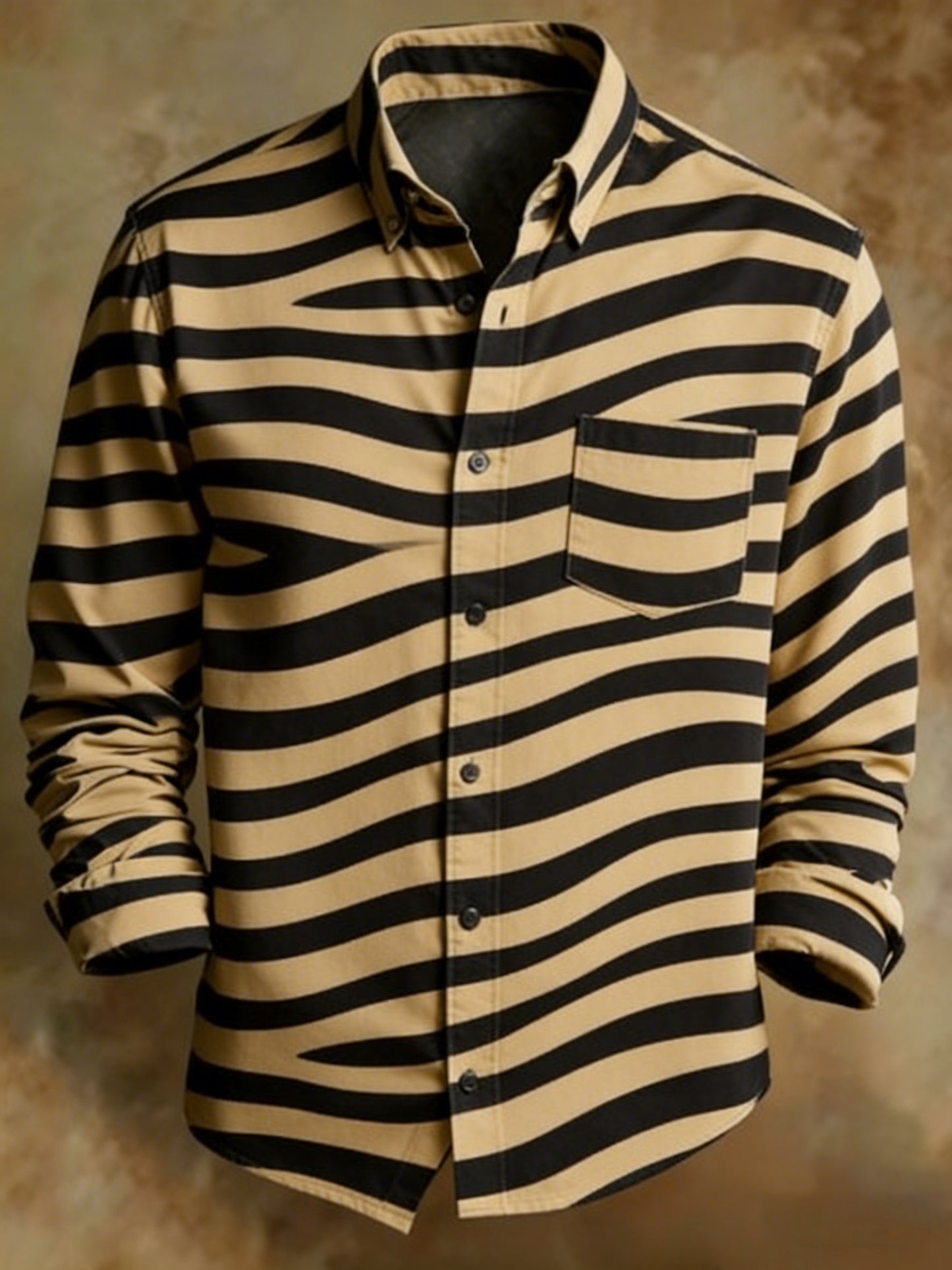 Men's Retro Abstract Art Print Pattern Business Style Shirt