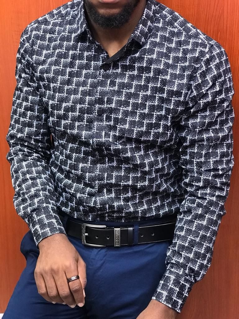 Men's Street Style Business Casual Printed Long Sleeve Shirt
