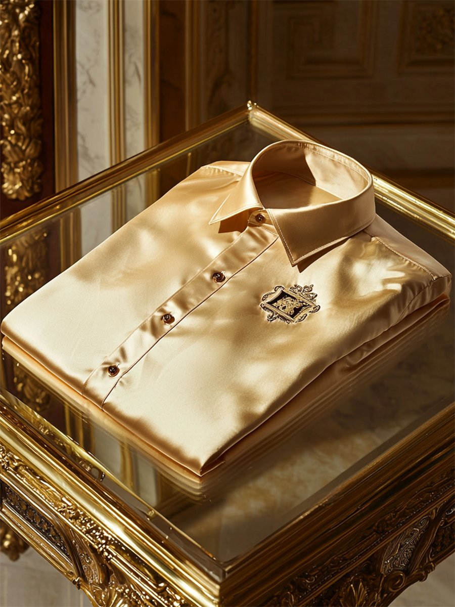 Men's Satin Luxe Long Sleeve Button Down Shirt