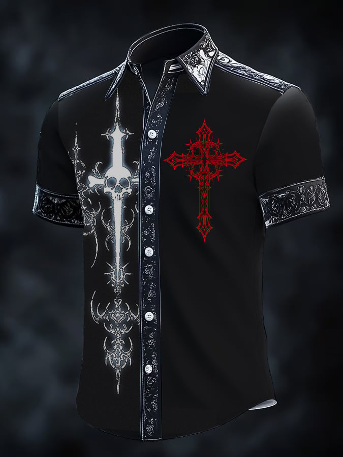 Men's Gothic Dark Short Sleeve Shirt