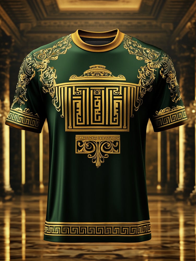 Men's Business Tiger Print Short Sleeve T-Shirt