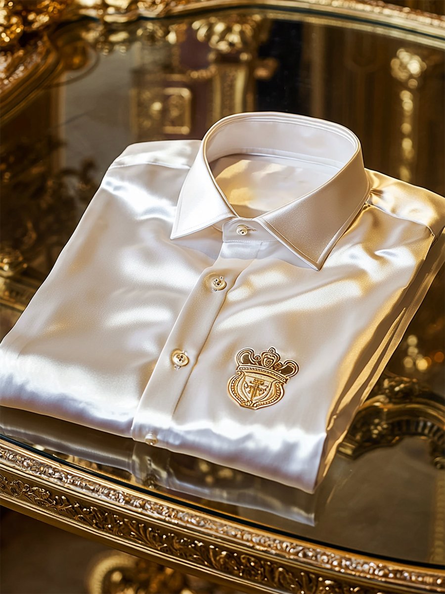 Men's Satin Luxe Long Sleeve Button Down Shirt