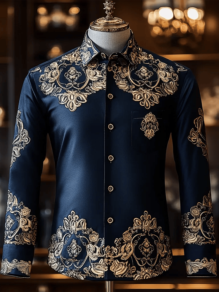 Men's Satin Luxe Long Sleeve Button Down Shirt