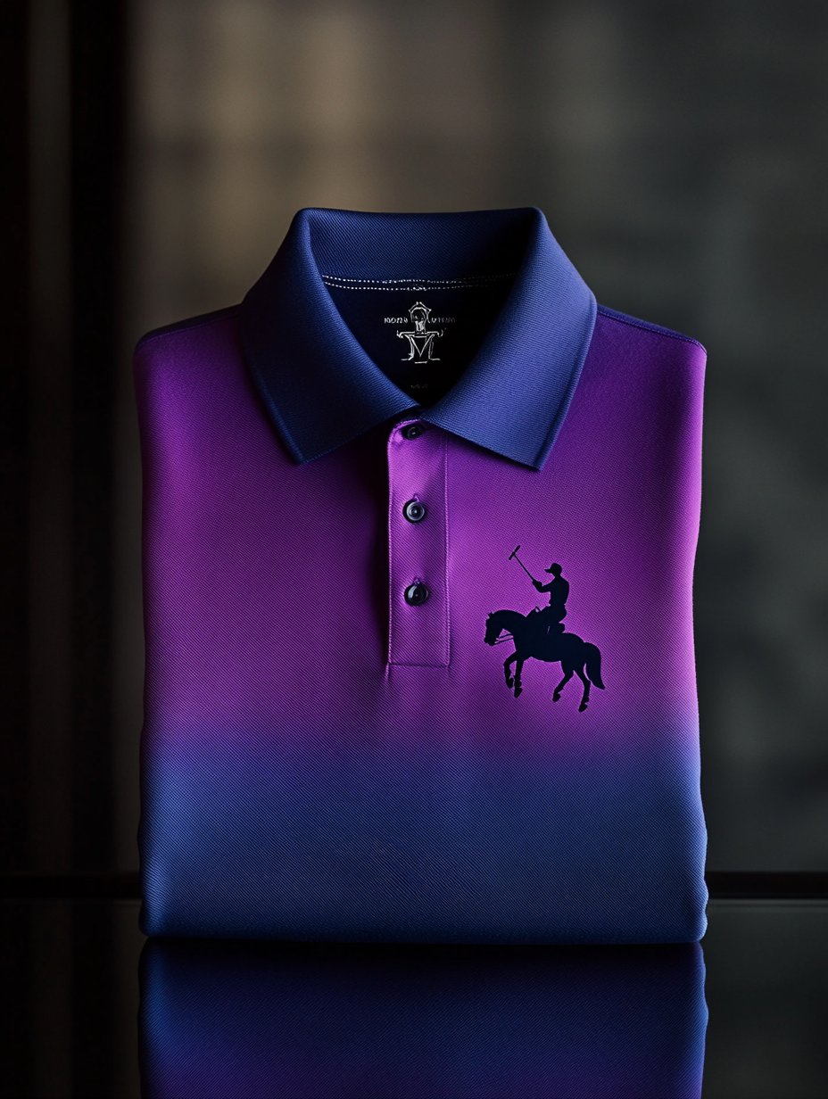 Men's Classic Business Logo Button Short Sleeve Polo Shirt