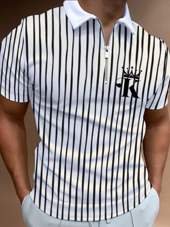 Casual Men'S Zipper Polo
